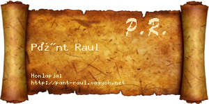Pánt Raul névjegykártya